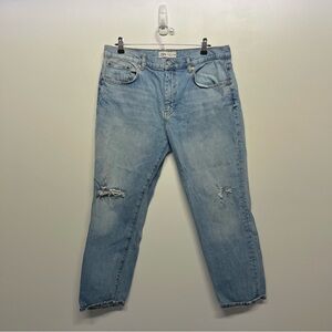 Zara Women’s Ripped Light Blue Jeans Size 14